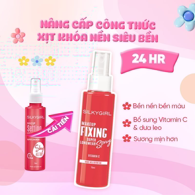 thegioiskinfood.com - Xịt Cố Định Lớp Trang Điểm Silkygirl Makep Setting Spray