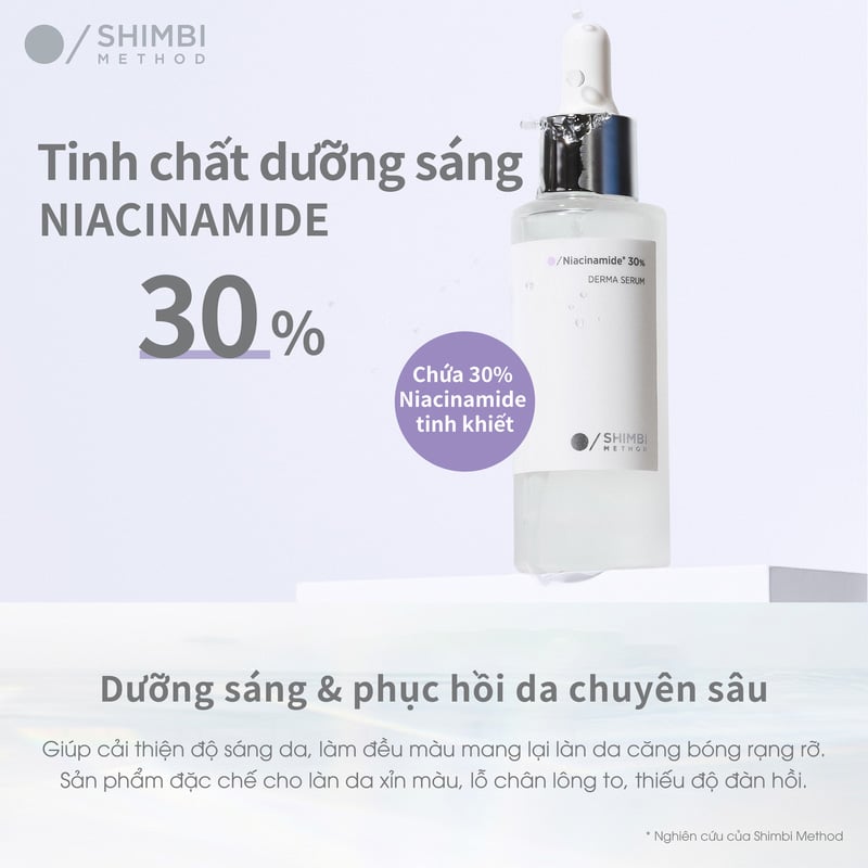 thegioiskinfood.com - Serum&nbsp;Hỗ Trợ Dưỡng Sáng, Đều Màu Da&nbsp;Shimbi Method Derma Serum Niacinamide 30% 30ml