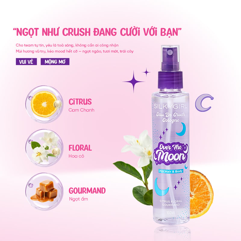 Xịt Thơm Toàn Thân Silkygirl Eau De Crush Cologne 100ml