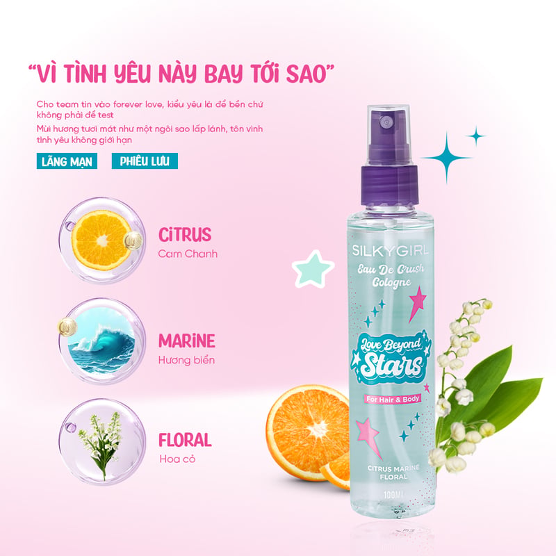Xịt Thơm Toàn Thân Silkygirl Eau De Crush Cologne 100ml