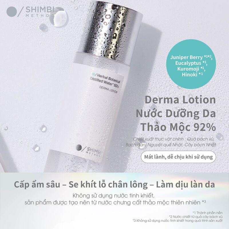 thegioiskinfood.com - Nước Dưỡng Làm Dịu Da&nbsp;Shimbi Method Derma Lotion Herbal Botanical Distilled Water 92% 120ml