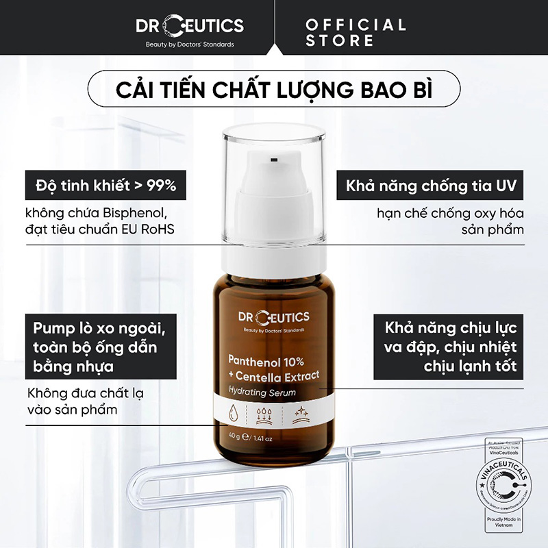 thegioiskinfood.com - Serum DrCeutics Cấp Ẩm, Làm Dịu Da DrCeutics Panthenol 10% + Centella Extract Hydrating Serum