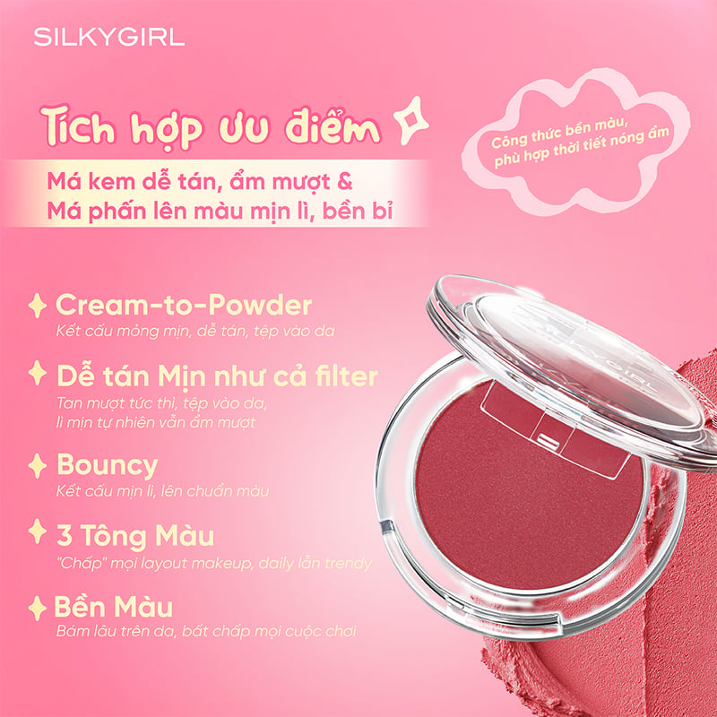 Phấn Má Hồng Mịn Lì Silkygirl Bouncy Blush 5g