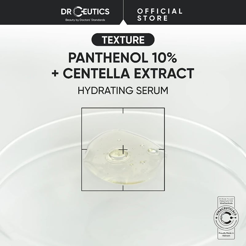 thegioiskinfood.com - Serum DrCeutics Cấp Ẩm, Làm Dịu Da DrCeutics Panthenol 10% + Centella Extract Hydrating Serum