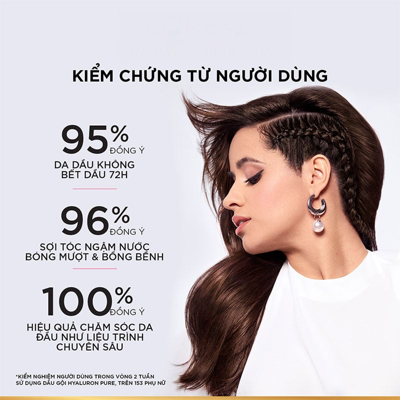 thegioiskinfood.com - Dầu Gội, Dầu Xả Dưỡng Tóc Phồng Bồng Bềnh Cho Da Đầu Dầu & Thường L'oreal Elseve Hyaluron Pure 72H