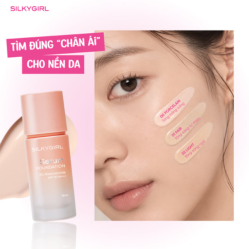Kem Nền Dưỡng Da Che Phủ Lâu Trôi Silkygirl Serum Foundation 28ml