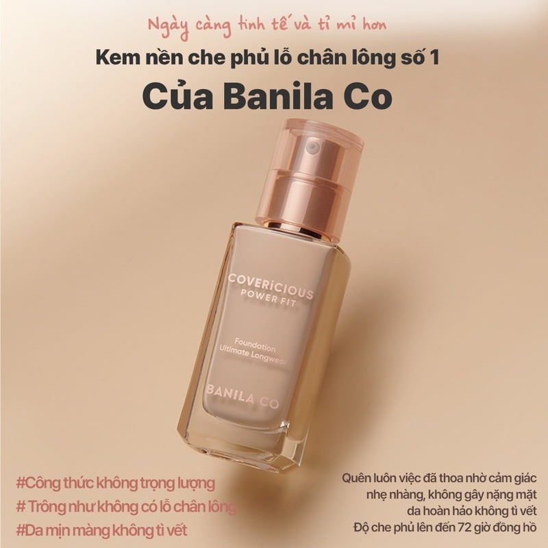 thegioiskinfood.com - Kem Nền Mịn Lì Che Phủ Cao Banila Co Covericious Power Fit Foundation SPF45 PA++ 14ml