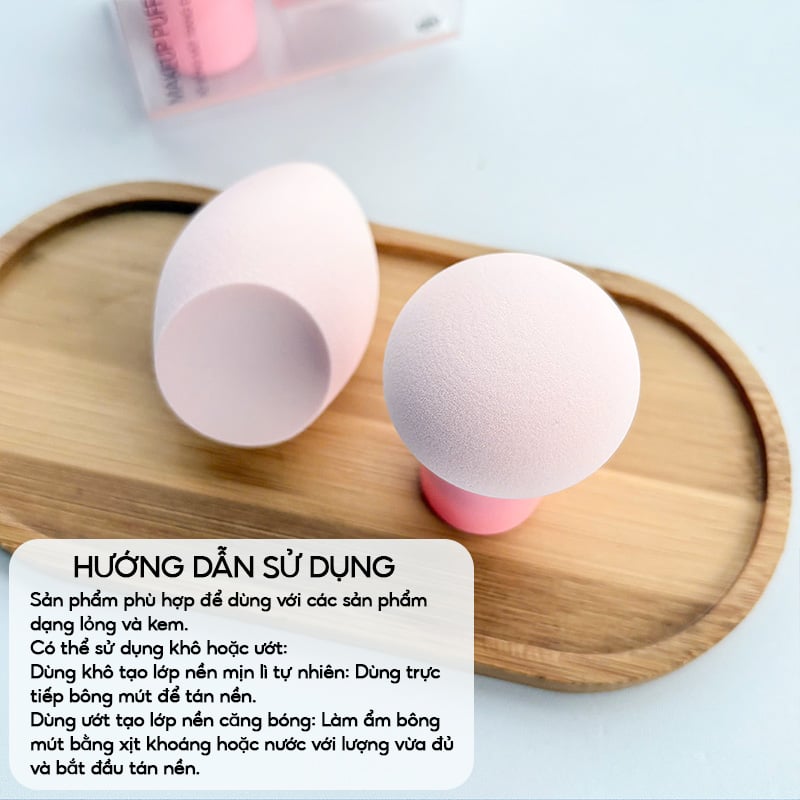 thegioiskinfood.com - Bông Mút Trang Điểm, Tán Kem Nền Mềm Mịn, Tiện Lợi TOOLA Makeup Puff