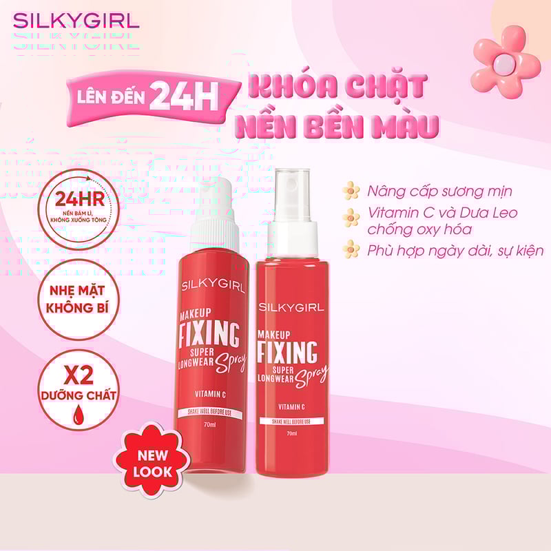 thegioiskinfood.com - Xịt Cố Định Lớp Trang Điểm Silkygirl Makep Setting Spray