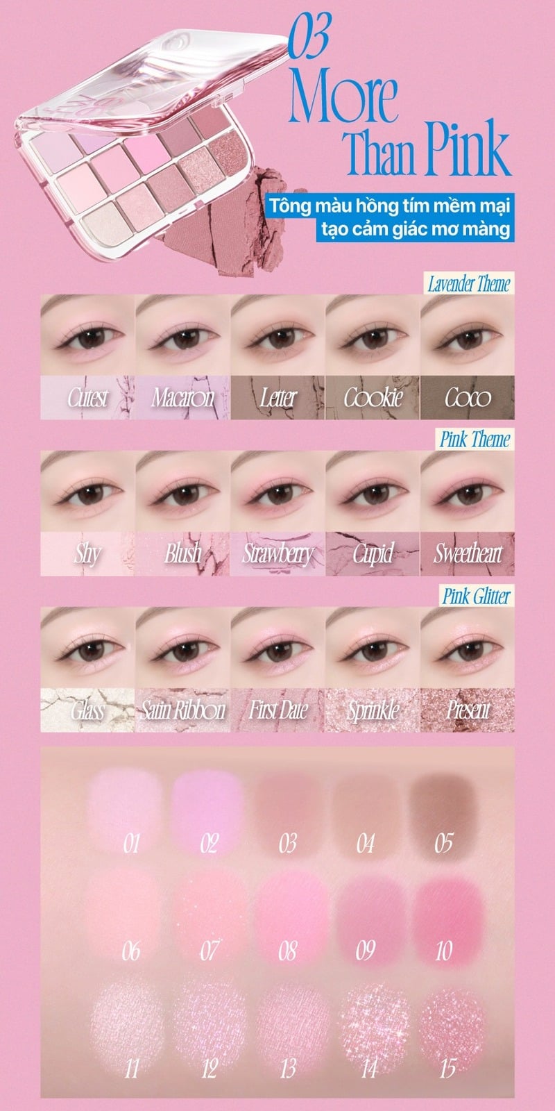 thegioiskinfood.com - Bảng Phấn Mắt 15 Ô Fwee More Mood Eyeshadow Palette 12g
