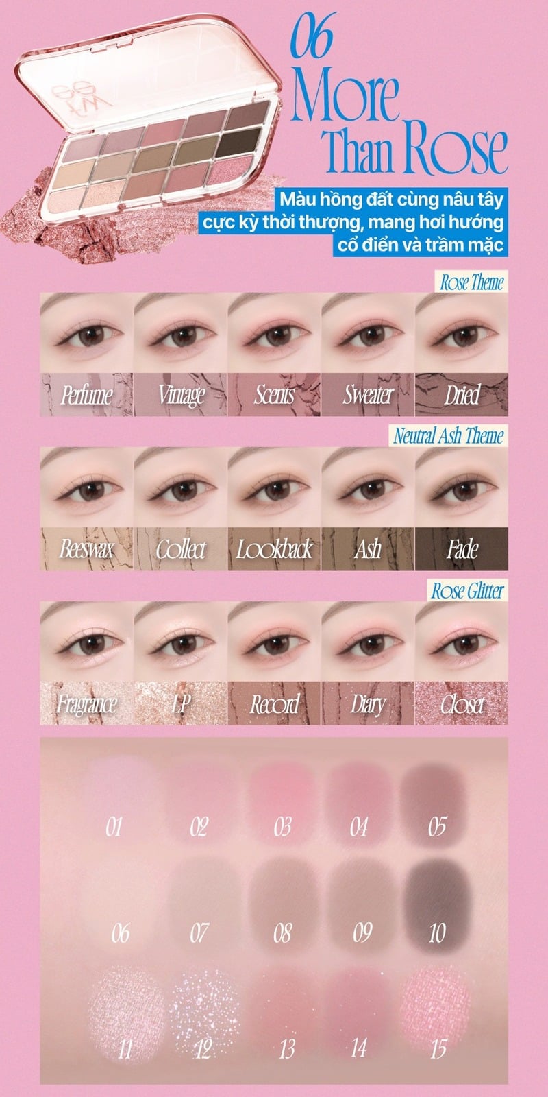 thegioiskinfood.com - Bảng Phấn Mắt 15 Ô Fwee More Mood Eyeshadow Palette 12g