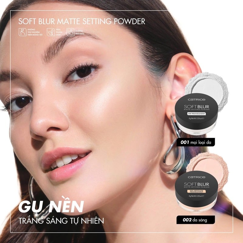thegioiskinfood.com - Phấn Phủ Catrice Mỏng Nhẹ Kiềm Dầu Soft Blur Matte Setting Powder 8g