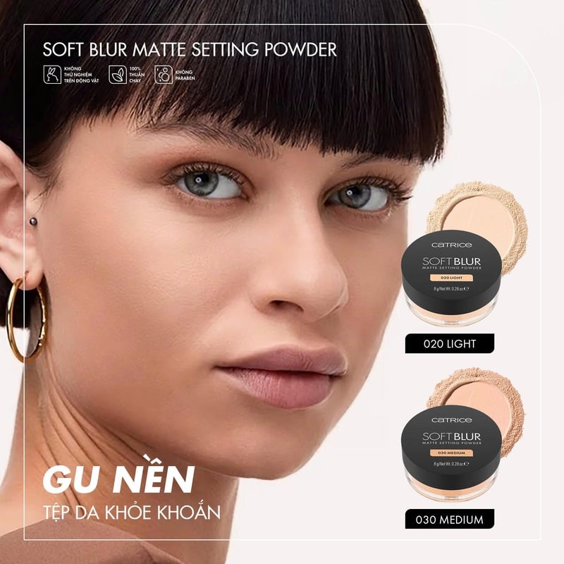 thegioiskinfood.com - Phấn Phủ Catrice Mỏng Nhẹ Kiềm Dầu Soft Blur Matte Setting Powder 8g