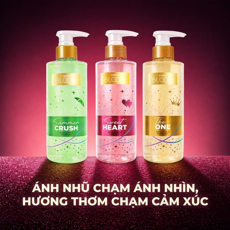Sữa Tắm Nước Hoa Hỗ Trợ Dưỡng Ẩm Và Dưỡng Sáng Cindy Bloom Jewel Sparkle Shower Gel Cindy Bloom 480g