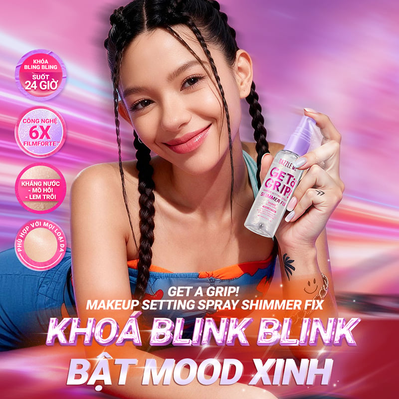 thegioiskinfood.com - Xịt Khóa Nền DAZZLE ME Cố Định Trang Điểm Lâu Trôi Get A Grip Makeup Setting Spray 60ml