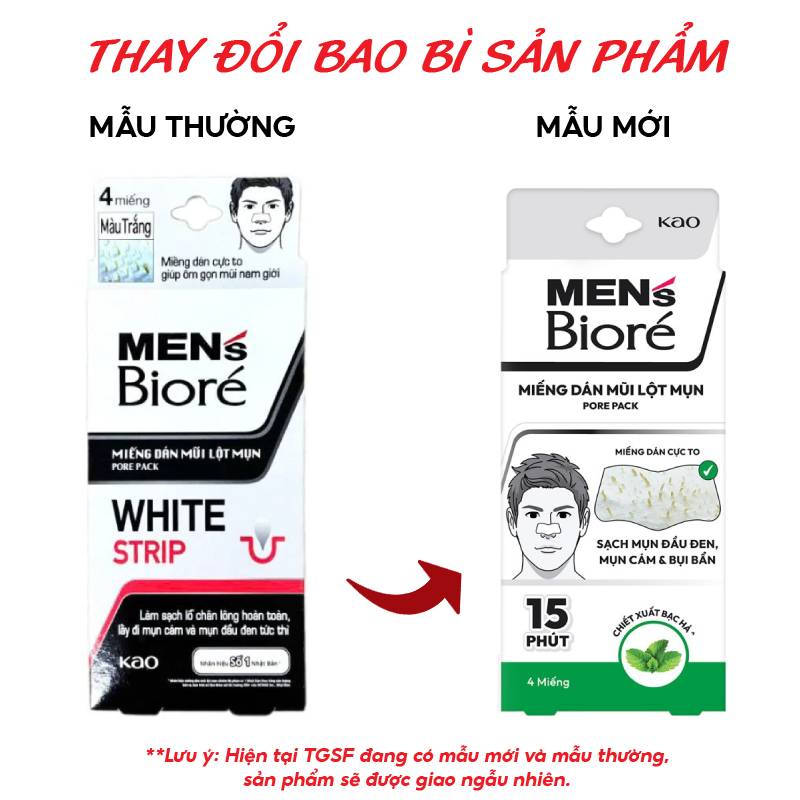 [Hộp 4 Miếng] Miếng Dán Mũi Lột Mụn Men's Bioré