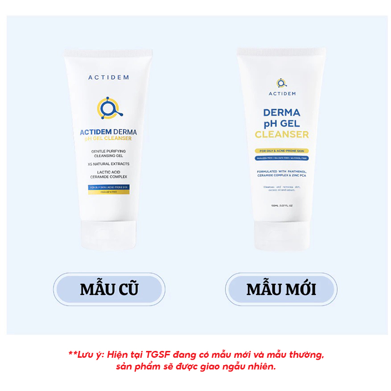 thegioiskinfood.com - Gel Rửa Mặt Actidem Dành Cho Da Dầu Mụn Derma pH Gel Cleanser 150ml