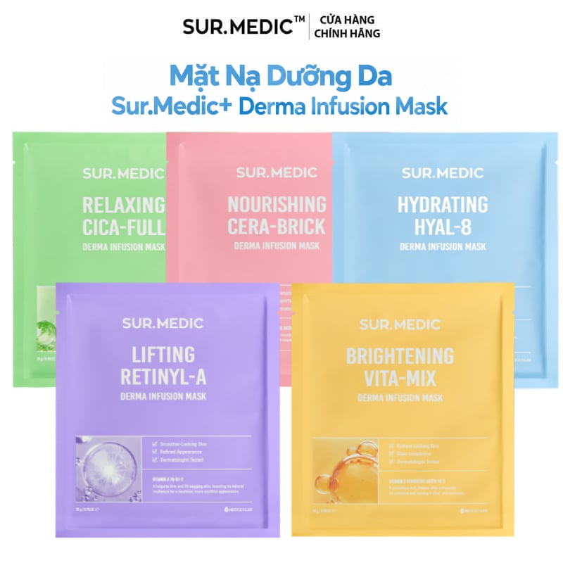 Mặt Nạ Sur.Medic+ Dưỡng Ẩm, Làm Dịu, Hỗ Trợ Dưỡng Sáng, Phục Hồi Da Derma Infusion Mask 28g