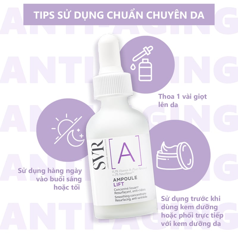 Serum SVR Tinh Chất Ngăn Ngừa Lão Hóa, Dưỡng Da Mềm Mịn [A] Ampoule Lift 30ml