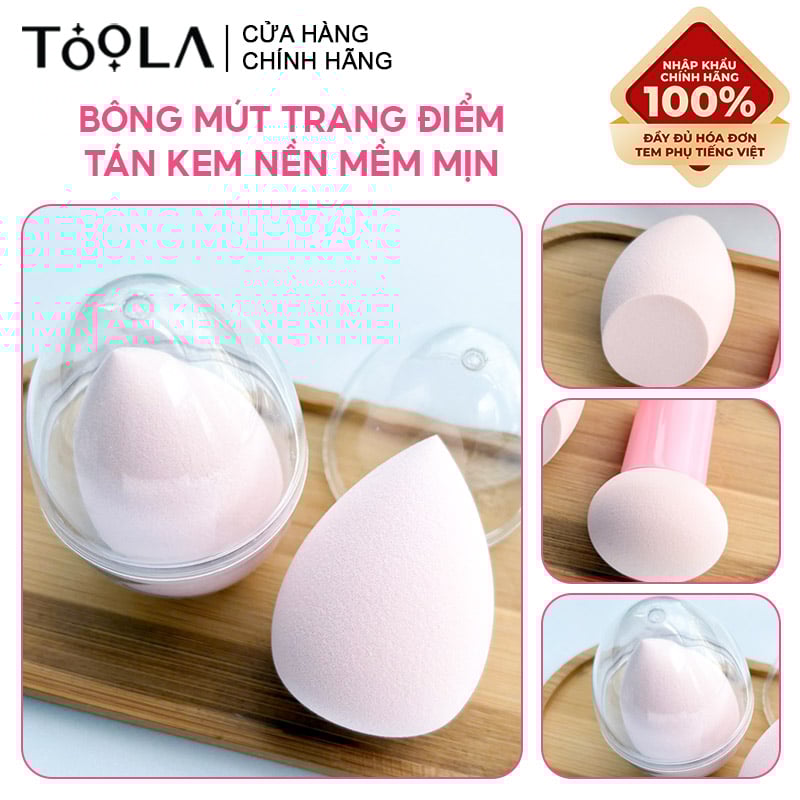 thegioiskinfood.com - Bông Mút Trang Điểm, Tán Kem Nền Mềm Mịn, Tiện Lợi TOOLA Makeup Puff
