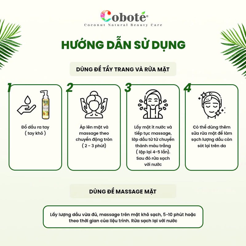 Dầu Massage & Rửa Mặt, Tẩy Trang 3in1&nbsp;COBOTÉ Coco Miracle massage and Deep Cleansing Oil 150ml