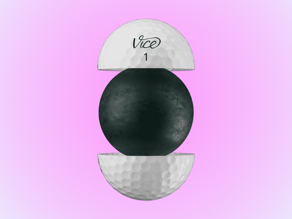 Ảnh minh họa cấu tạo 2 lớp của bóng golf Vice Drive White giúp tối ưu khoảng cách và tốc độ