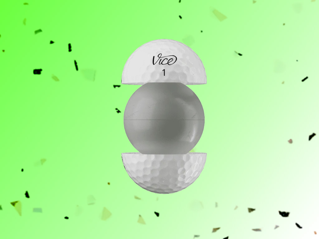 Lõi bóng golf Vice Pro Plus drip lime có độ nén 100 mang lại cảm giác đánh đanh chắc và phản hồi lực chân thực.