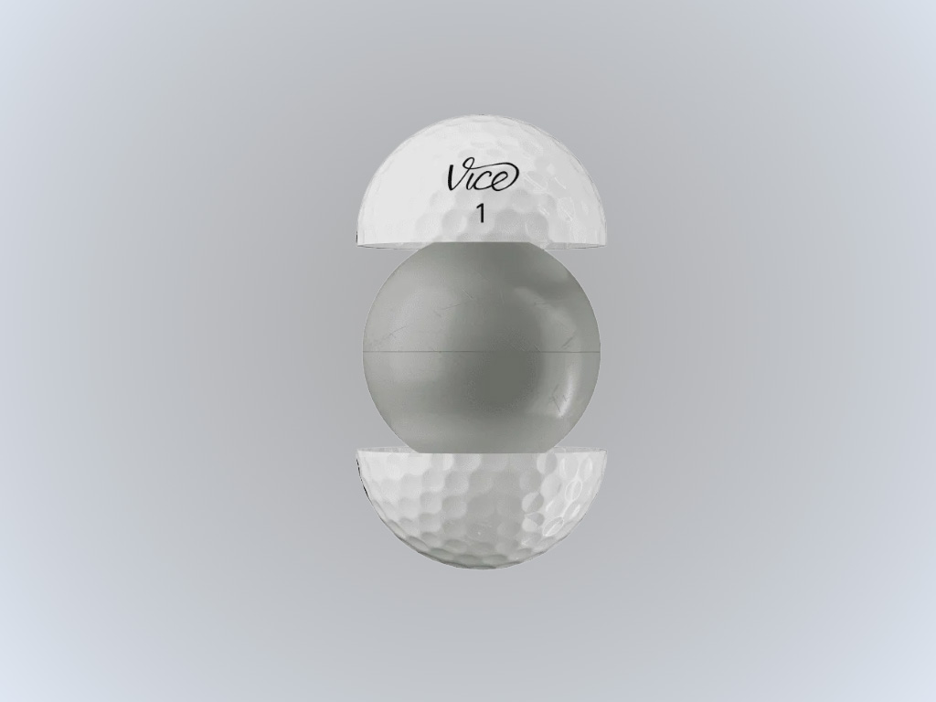 Lõi bóng golf Vice Pro Plus White có độ nén 100 mang lại cảm giác đánh đanh chắc và phản hồi lực chân thực.
