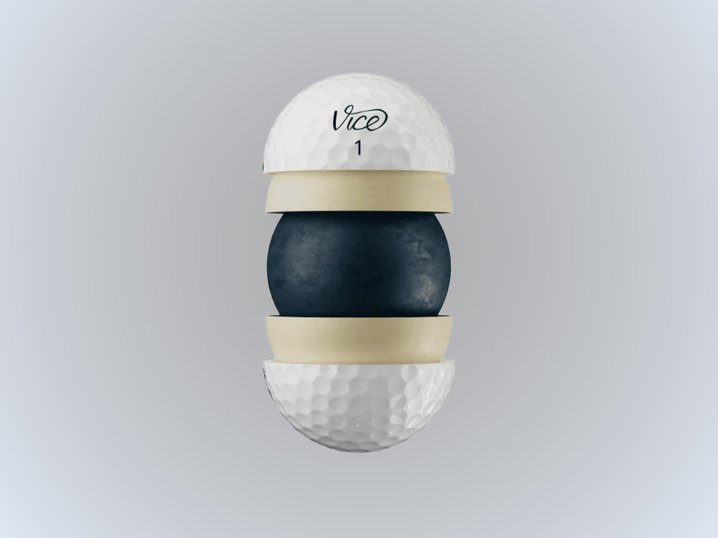 Lõi tốc độ cao HESC của bóng golf Vice Tour White giúp triệt tiêu độ xoáy và mang lại khoảng cách vượt trội từ tee.