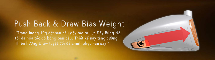 gậy driver honma 09 3S Trọng lượng đảy lùi phía sau