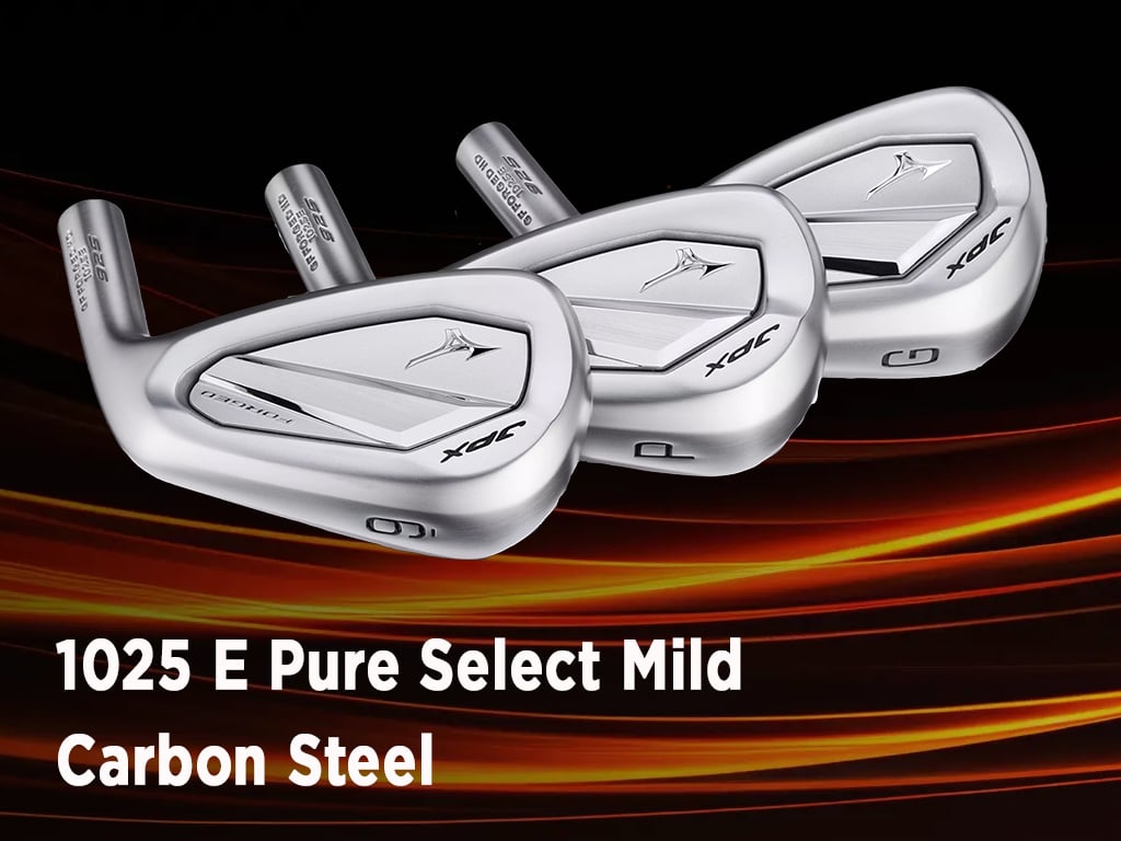 Gậy sắt ngắn Mizuno JPX925 Forged rèn từ thép 1025E mang lại cảm giác tiếp bóng mềm mại và chính xác