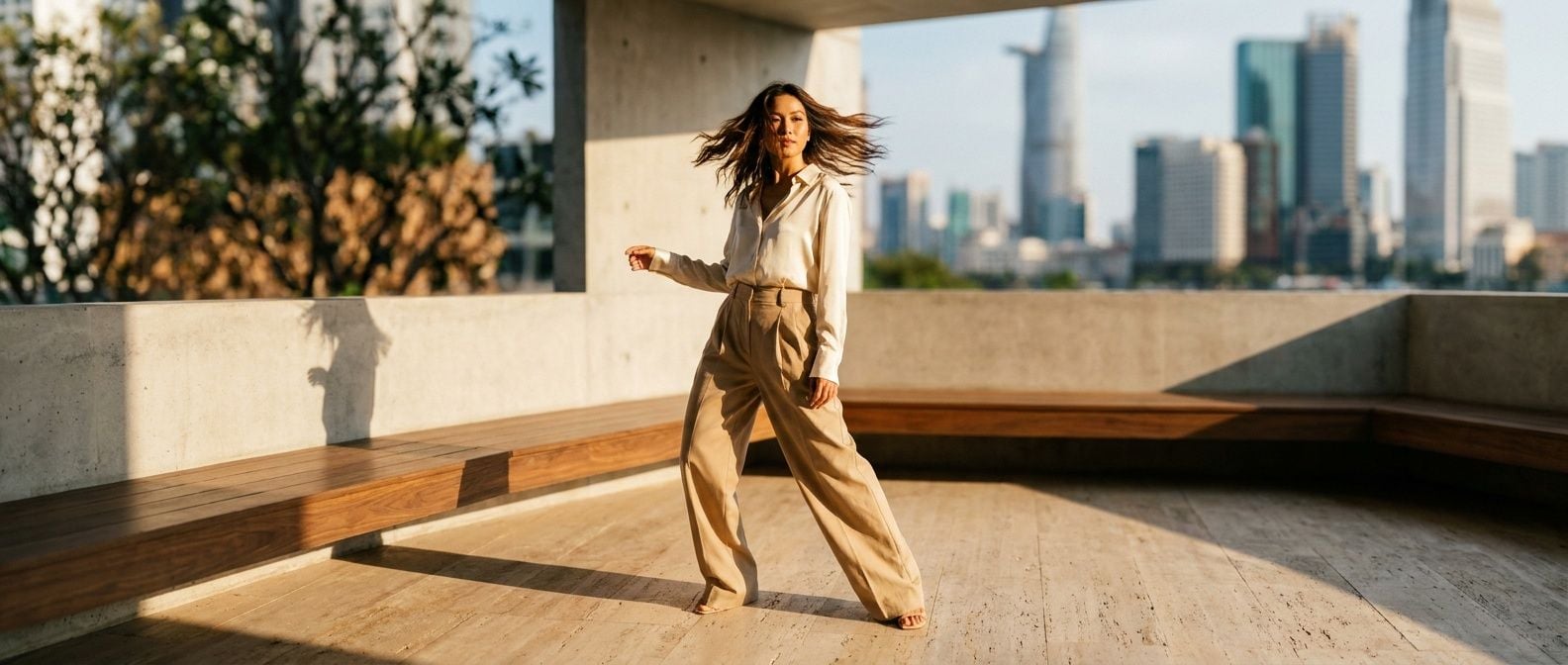Bí Quyết Phối Đồ Với Quần Ống Rộng Calvin Klein Wide Leg Chuẩn Chic