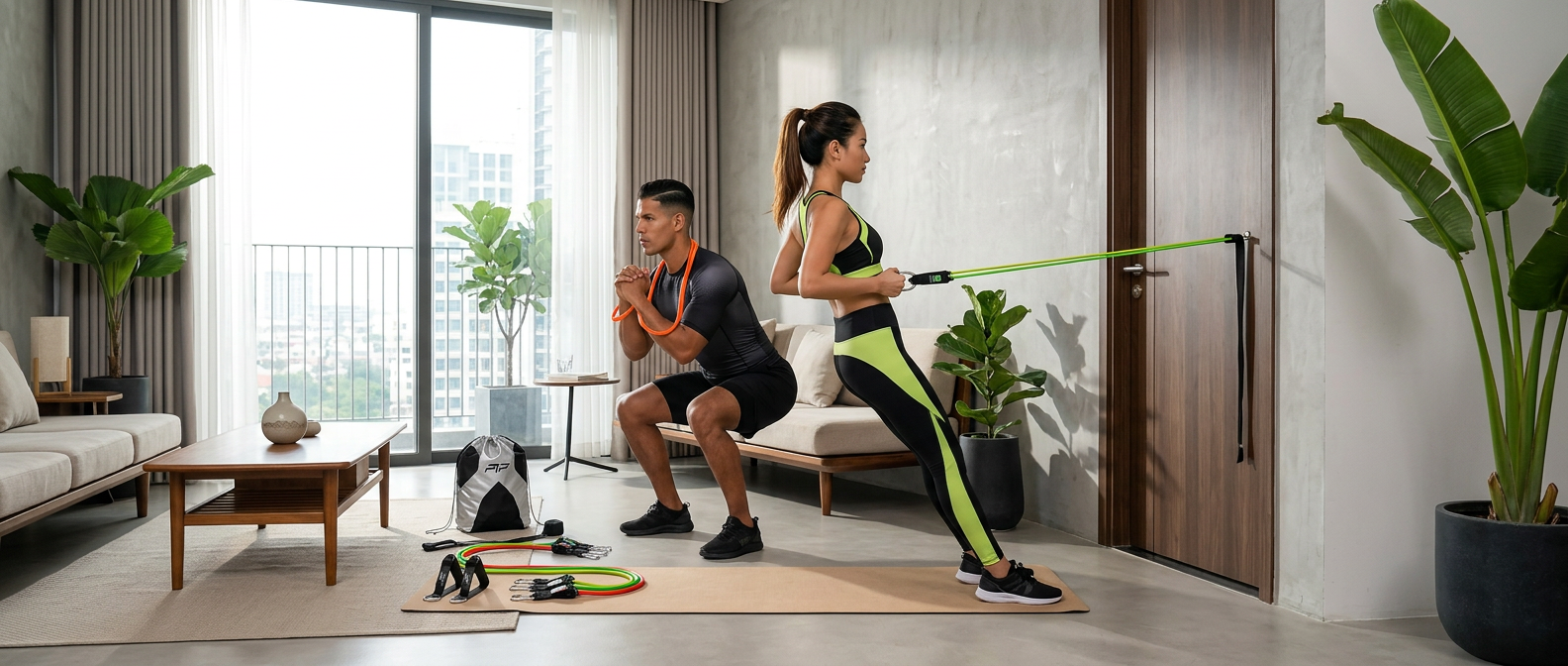 Lộ Trình 4 Tuần Tập Gym Tại Nhà Cùng Dây Kháng Lực PTP