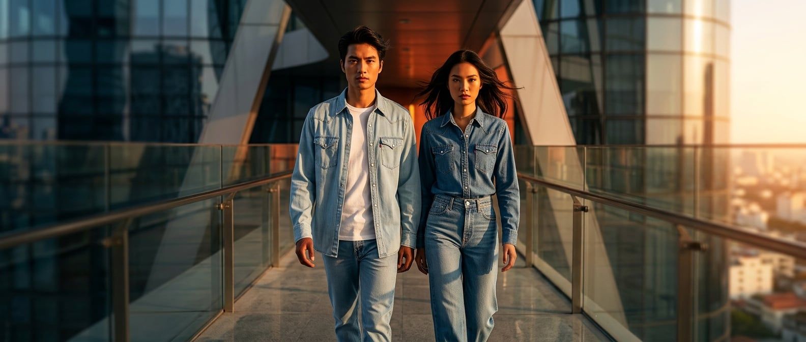 Cách Phối Áo Sơ Mi Levi's Western Chuẩn Denim-on-Denim Cuốn Hút
