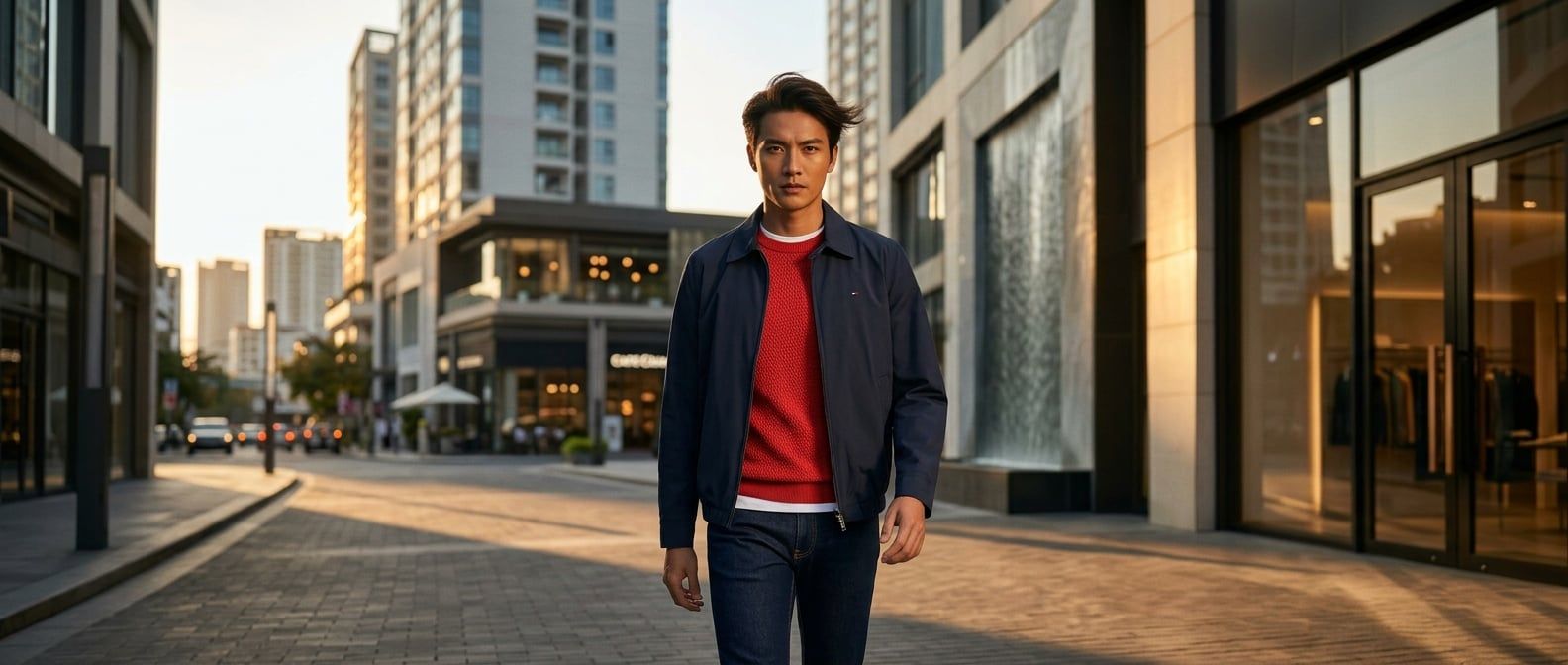 Cách Phối Áo Khoác Tommy Hilfiger Nam Chuẩn Preppy