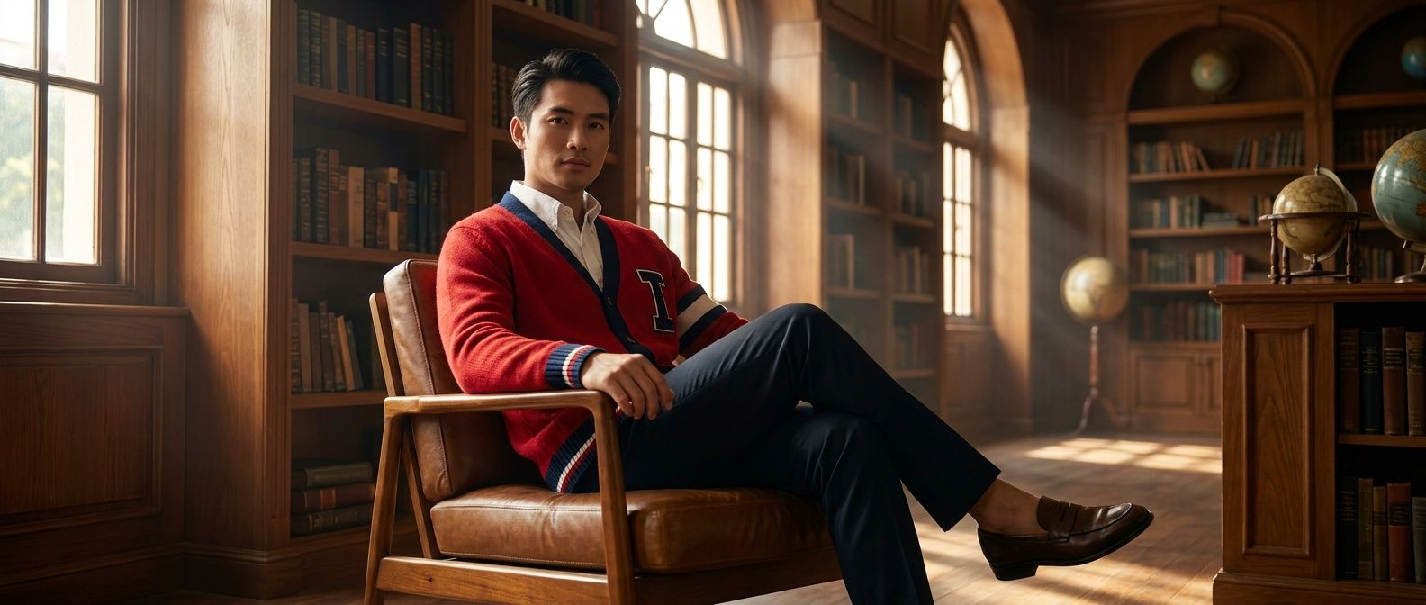 Tommy Hilfiger Letterman Cardigan: Biểu Tượng Preppy Style Mỹ