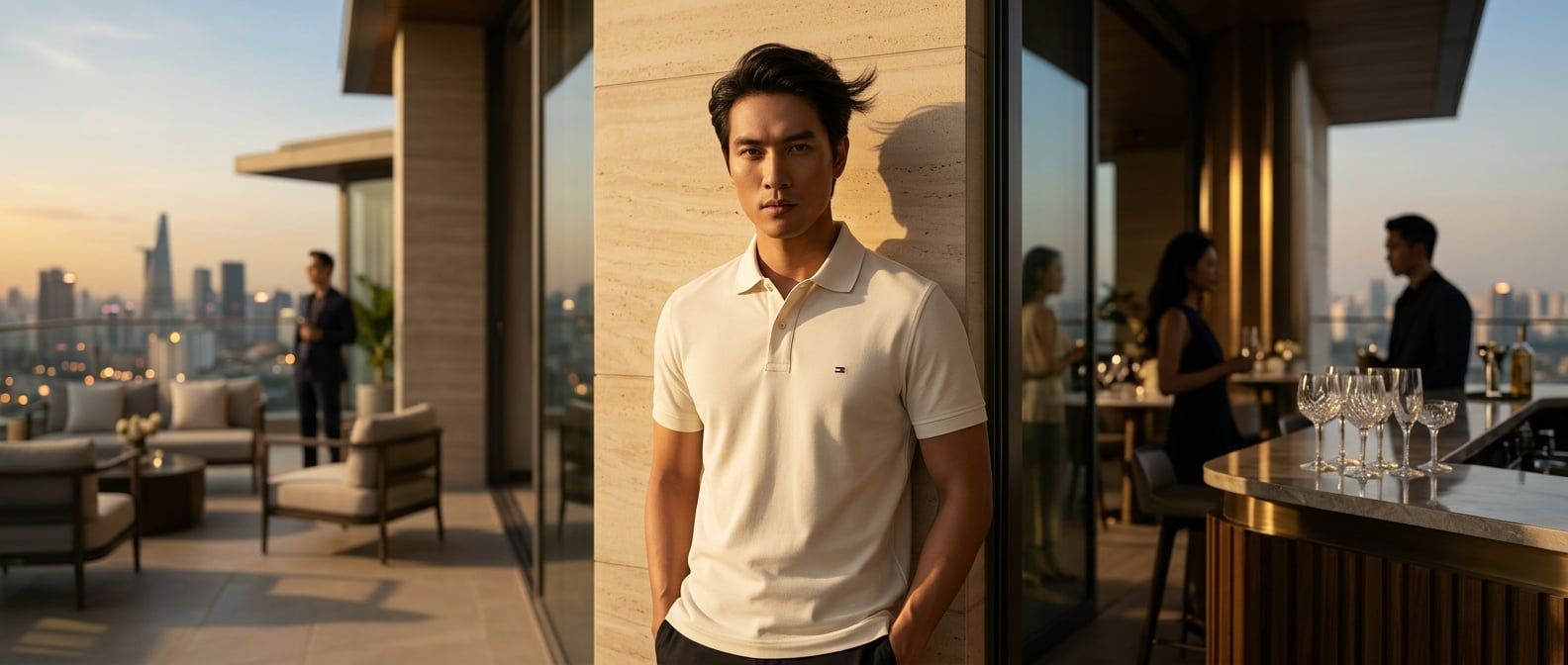 Cách Phối Áo Polo Tommy Hilfiger Liquid Cotton Lịch Lãm