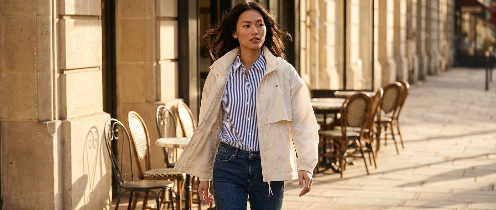 Áo Khoác Gió Tommy Hilfiger Nữ: Biểu Tượng Preppy Hiện Đại