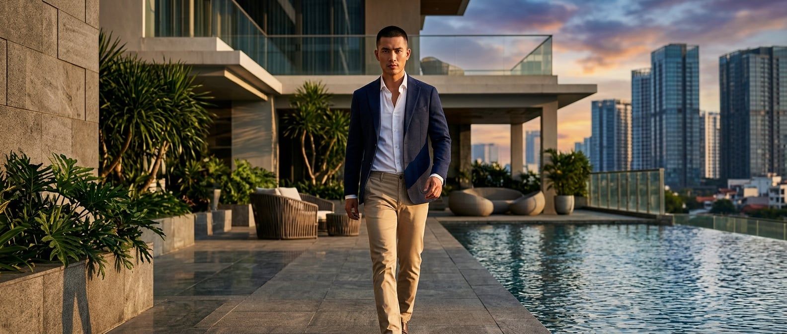 Cách Phối Quần Kaki Tommy Hilfiger Harlem Chuẩn Smart Casual