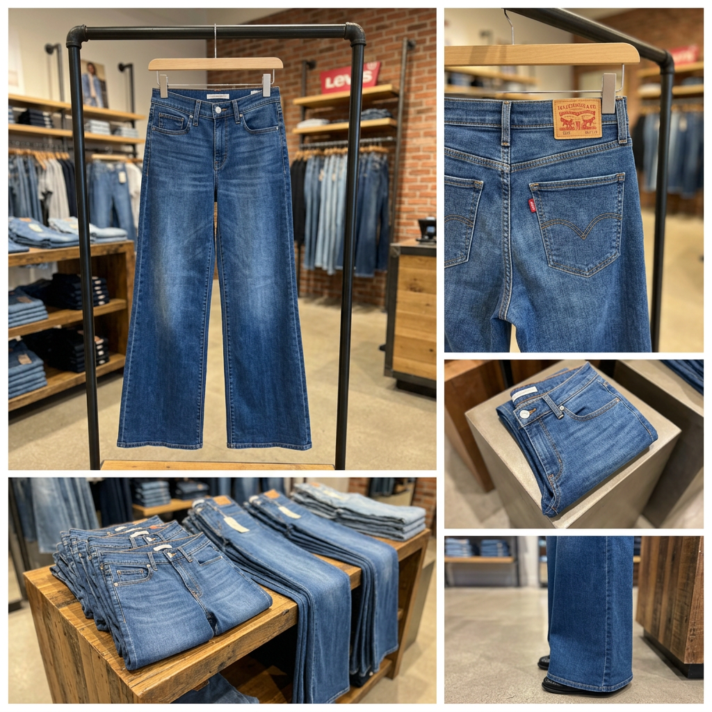 Ảnh thực tế tại ULA - Levi's - Quần jeans ống rộng nữ 318 Shaping Wide Leg Women's Jeans