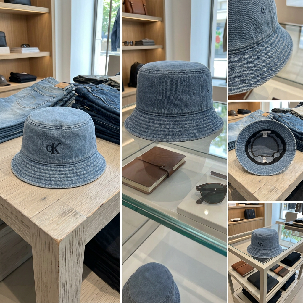 Ảnh thực tế tại ULA - Calvin Klein - Nón rộng vành CK nam Small Monogram Bucket Hat