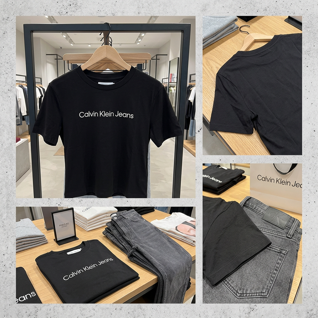 Ảnh thực tế tại ULA - Calvin Klein - Áo thun thời trang CK Straight Logo T-shirt