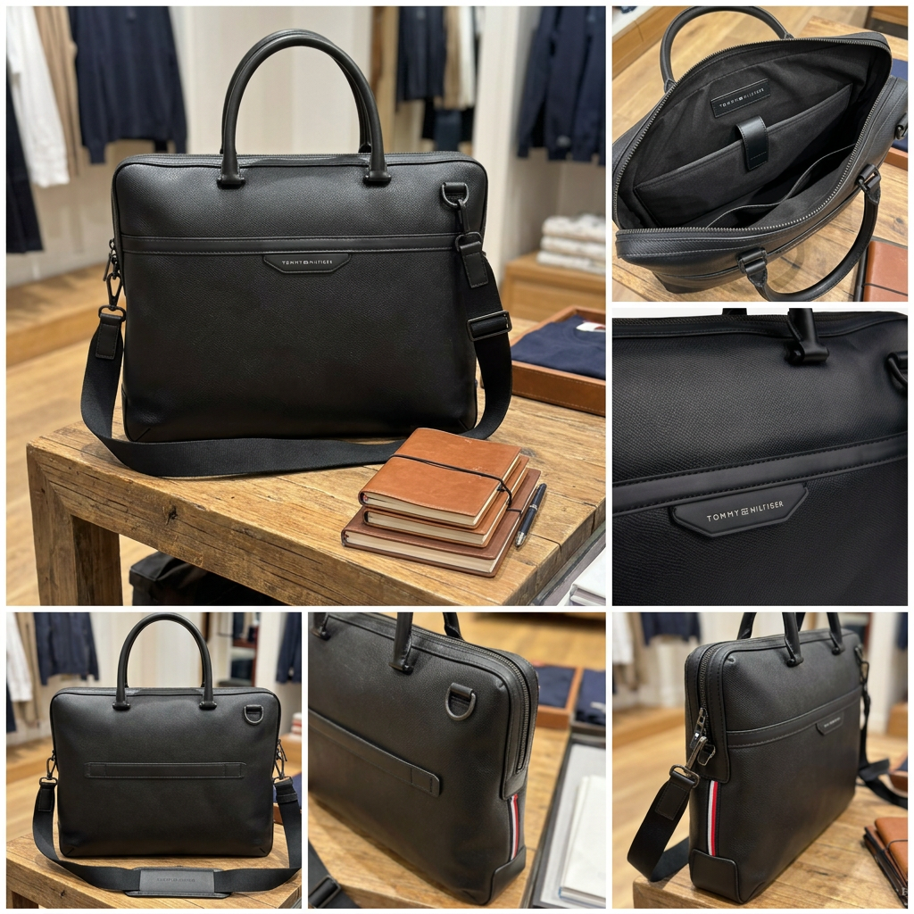Ảnh thực tế tại ULA - Tommy Hilfiger - Túi xách công sở nam TH Business Leather Laptop Bag