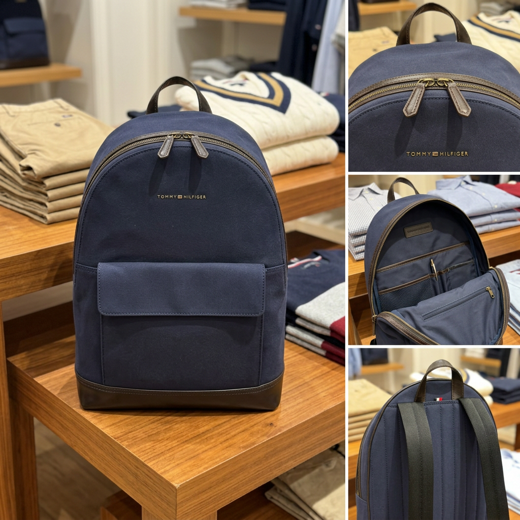 Ảnh thực tế tại ULA - Tommy Hilfiger - Ba lô nam Casual Metal Logo Backpack