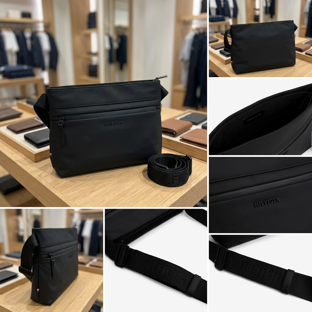 Ảnh thực tế tại ULA - Tommy Hilfiger - Túi đeo chéo nam Webbing Strap Messenger Bag