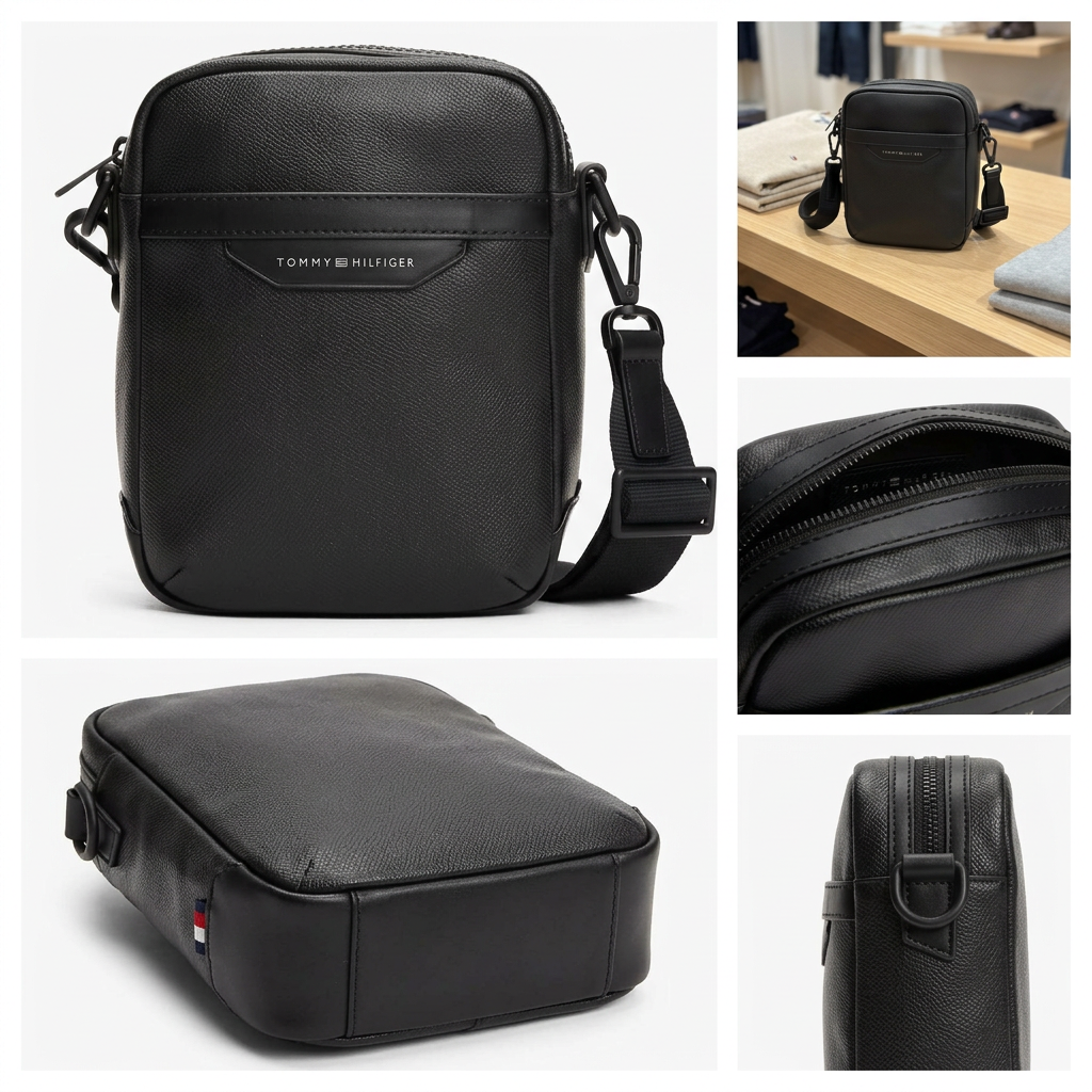 Ảnh thực tế tại ULA - Tommy Hilfiger - Túi đeo chéo nam TH Business Leather Reporter Bag