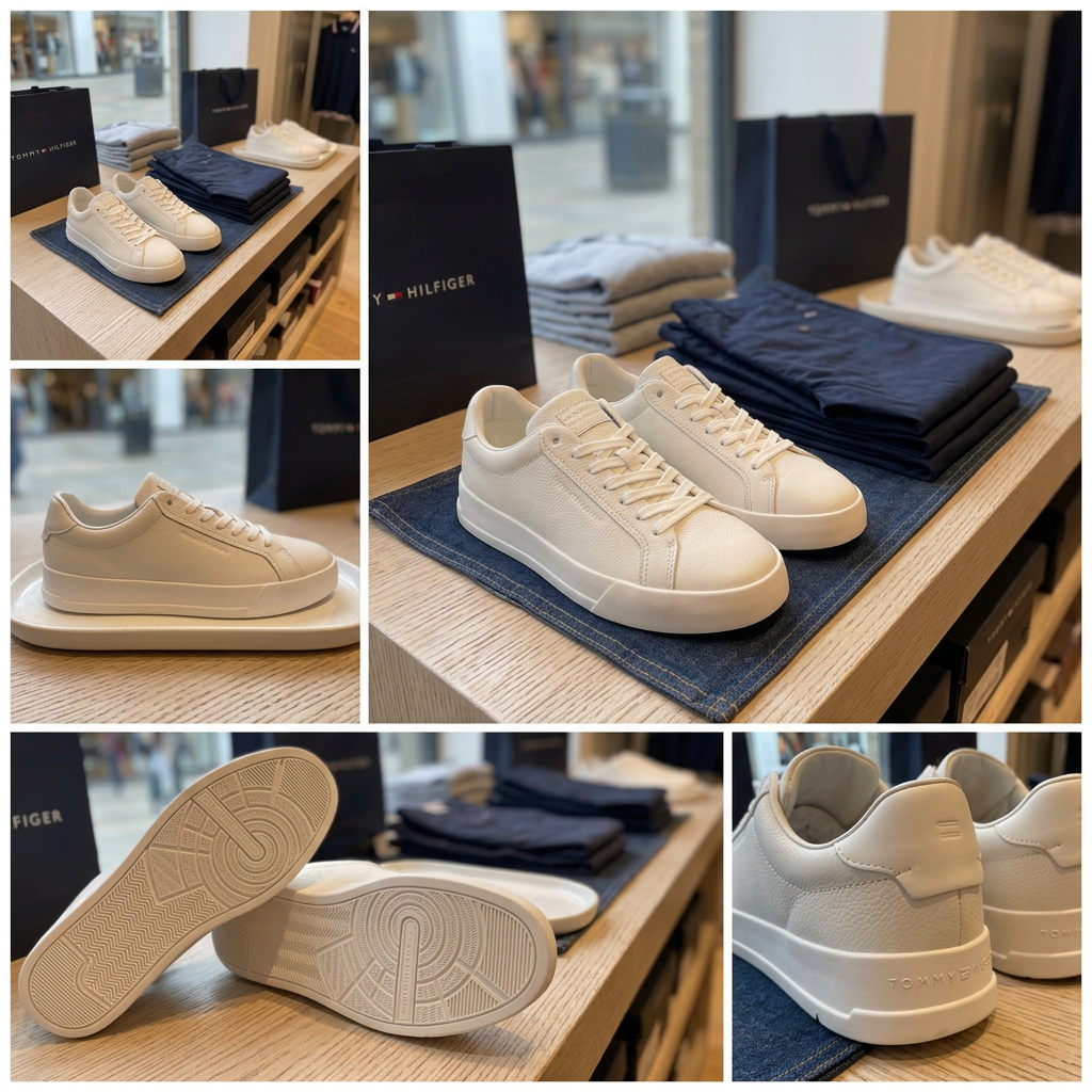 Ảnh thực tế tại ULA - Tommy Hilfiger - Giày nam Leather Court Trainers