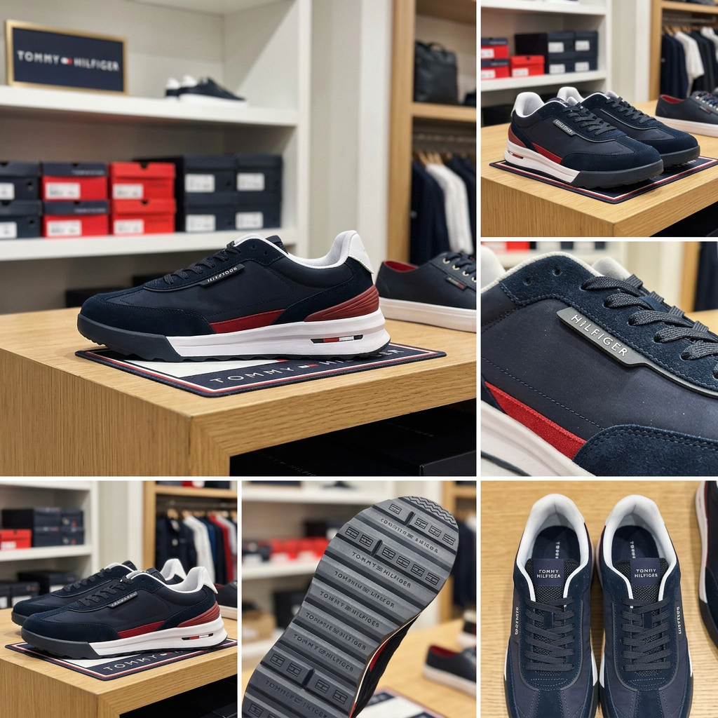Ảnh thực tế tại ULA - Tommy Hilfiger - Giày nam TH Premium Retro Suede Mix Trainers