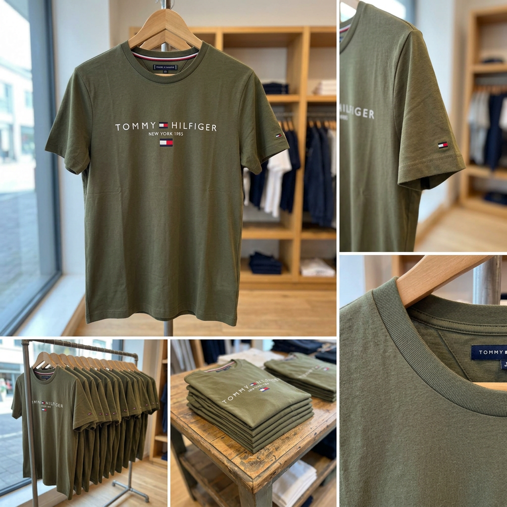 Ảnh thực tế tại ULA - Tommy Hilfiger - Áo thun tay ngắn nam Logo Crew Neck T-Shirt