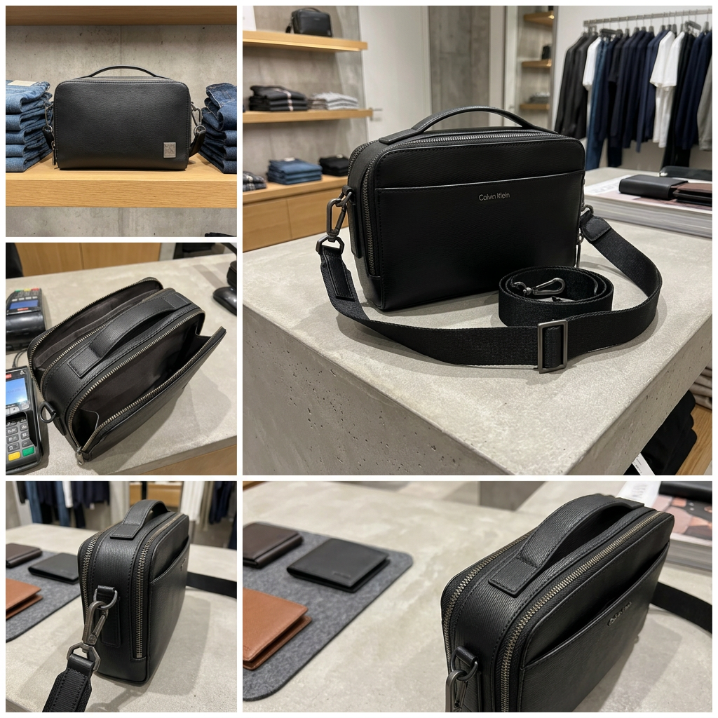 Ảnh thực tế tại ULA - Calvin Klein - Túi Đeo Chéo Nam Emblem Hardware Camera Bag